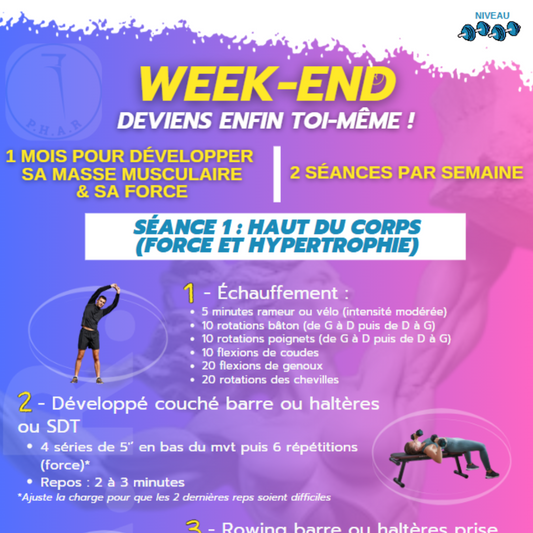 WEEK-END 1 mois : Progresse et muscle-toi en 2 jours par semaine !